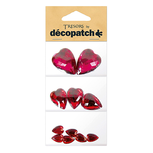 SURTIDO 3 CABOCHONS CORAZONES DECOPATCH