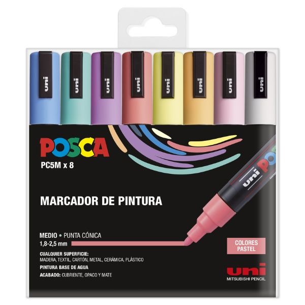 PACK 8 ROTULADORES POSCA PC1-MR PASTEL