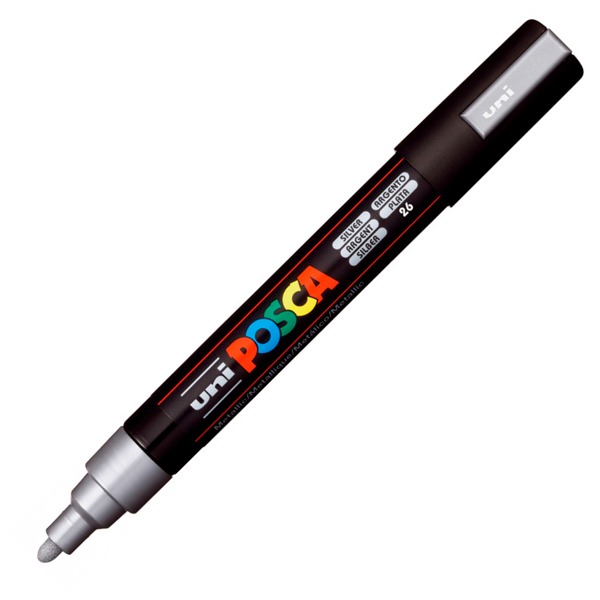 ROTULADOR POSCA MEDIUM 5MM PLATA