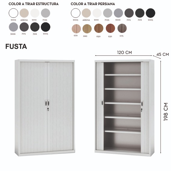 ARMARIO METAL PERS 198X120X45CM MADERA