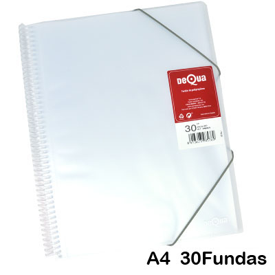 CARPETA DEQUA 30 FUNDAS ESPIRAL TRANSPA
