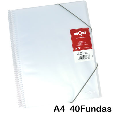 CARPETA DEQUA 40 FUNDAS ESPIRAL TRANSPA