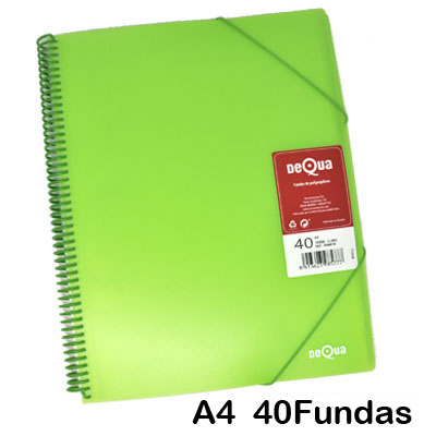 CARP.DEQUA 40 FUNDAS ESPIRAL VERDE TRAN