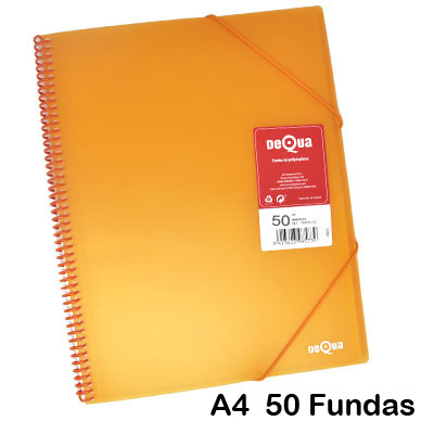 CARP.DEQUA 50 FUNDAS ESPIR.NARANJA TRAN