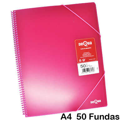 CARP.DEQUA 50 FUNDAS ESPIR.FUCSIA TRANS