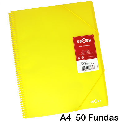 CARP. DEQUA 50 FUNDAS ESPIRAL AMAR.TRAN