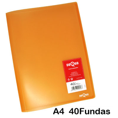 CARPETA DEQUA 40 FUNDAS NARANJA TRANS