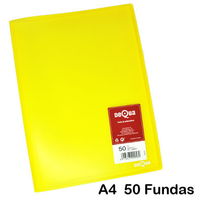 CARPETA DEQUA 50 FUNDAS AMARILLO TRANS