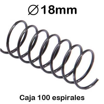 CAJA 100 ESPIRAL METAL 5:1 18MM NEGRO
