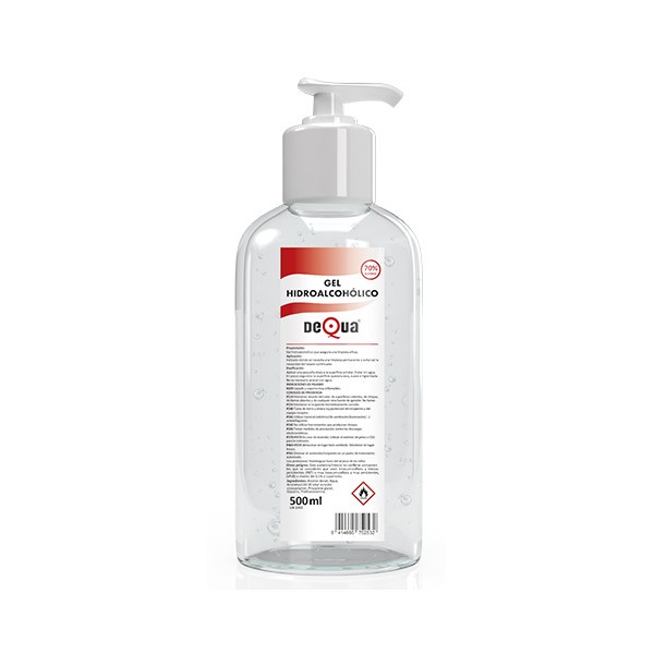BOTELLA 500ML GEL HIDROALCOHOLICO DEQUA