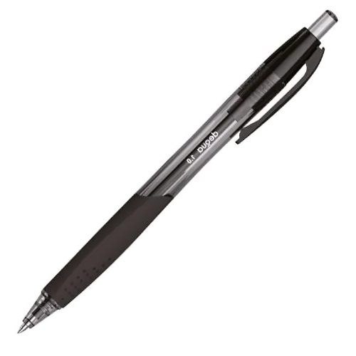 BOLIGRAFO RETRACTIL GEL 1MM DEQUA NEGRO
