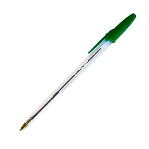BOLIGRAFO DEQUA CON TAPON 1MM VERDE