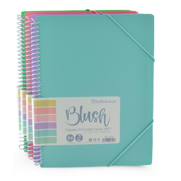 CARPETA 20 FUNDAS ESPIRAL 360º 'BLUSH'