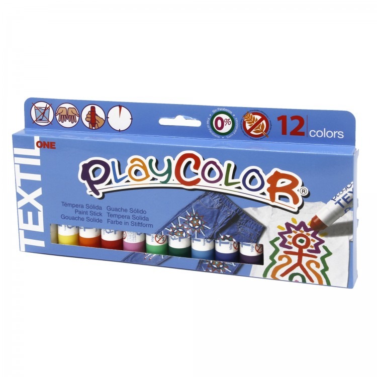 CAJA 12 PLAYCOLOR TEXTIL 10GR COLORES