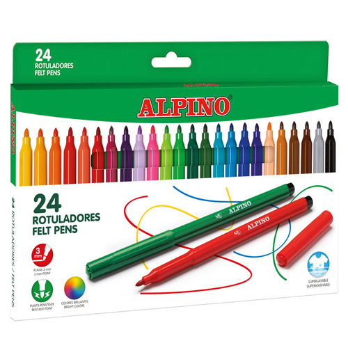 CAJA 24 ROTULADORES ALPINO PUNTA 3MM