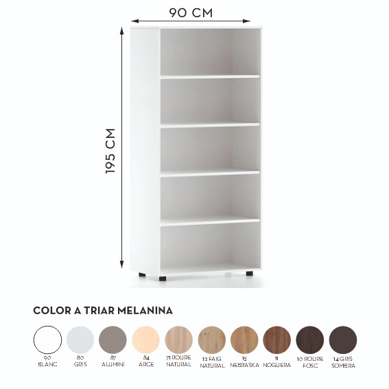 ARMARIO LIBRERIA 195X45X90 MONOCOLOR