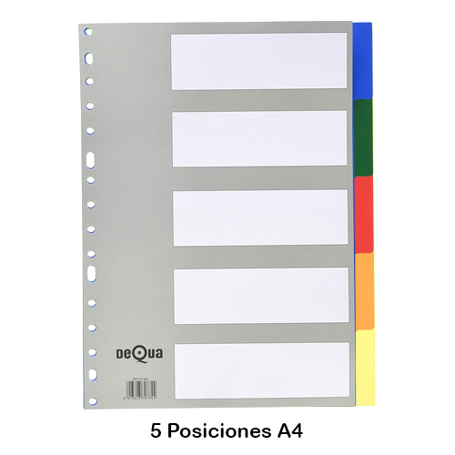 JUEGO 5 SEPARADORES A4 DEQUA