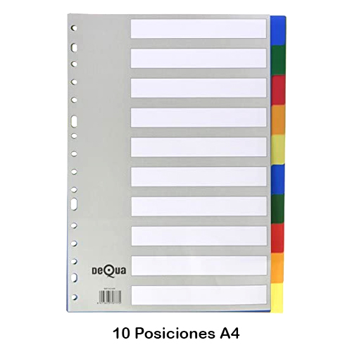 JUEGO 10 SEPARADORES A4 DEQUA