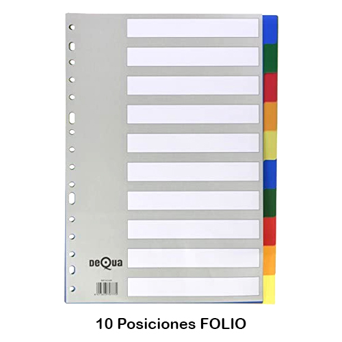 JUEGO 10 SEPARADORES FOLIO DEQUA
