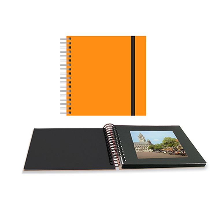 ALBUM FOTOS 25X25 ESPIRAL 30H NARANJA