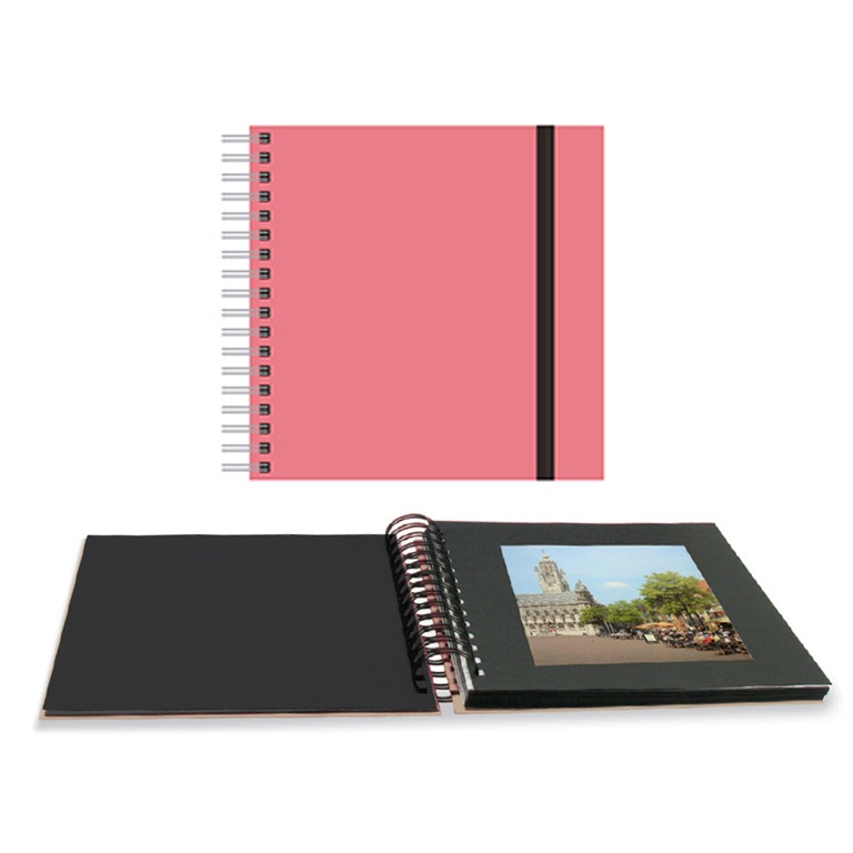 ALBUM FOTOS 25X25 ESPIRAL 30H ROSA