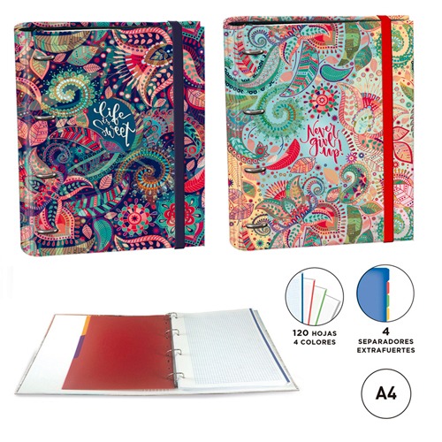 RINGBOOK A4 SENFORT PAISLEY SURTIDO
