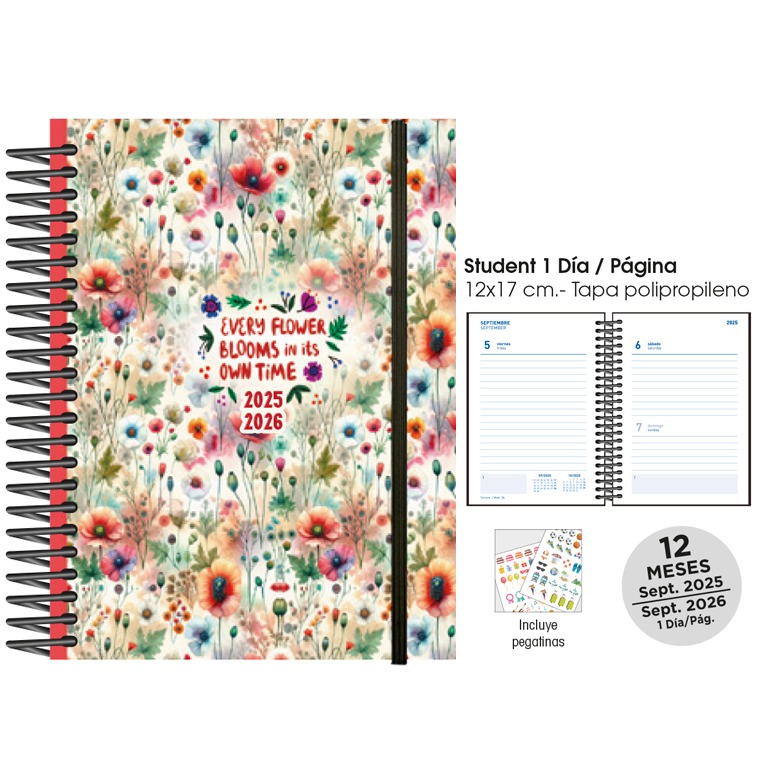 AGENDA ESC. D/P 12X17 25/26 BLOSSOM
