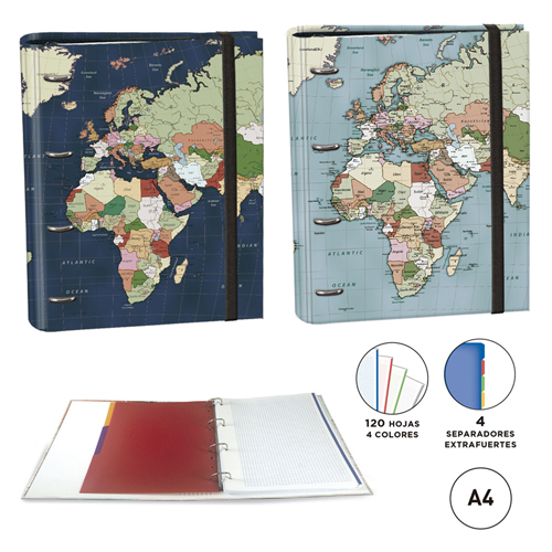 RINGBOOK A4 SENFORT MAPAMUNDI SURTIDO