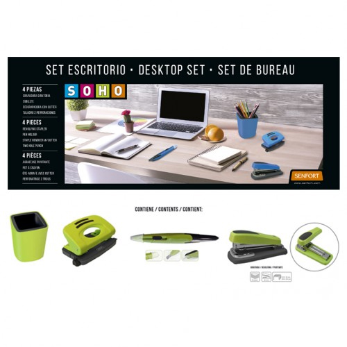 SET ESCRITORIO 4 PIEZAS SOHO VERDE