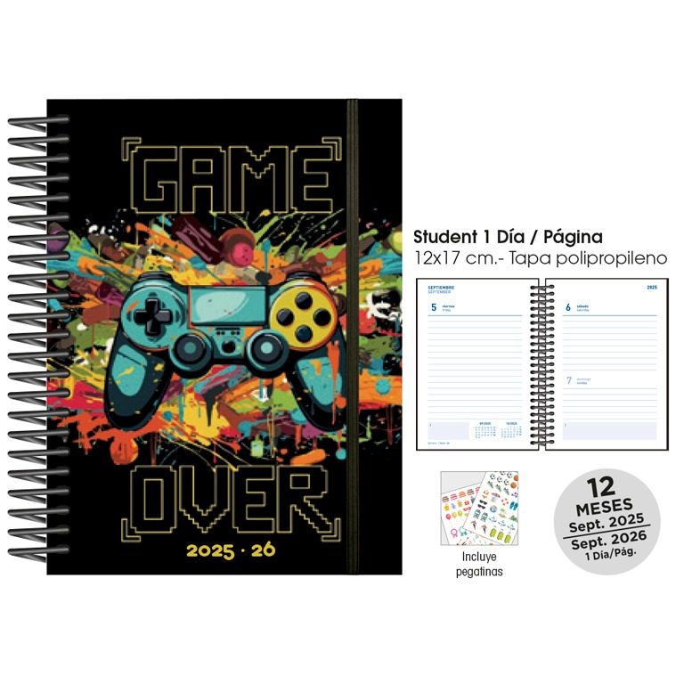 AGENDA ESC. D/P 12X17 25/26 GAME OVER