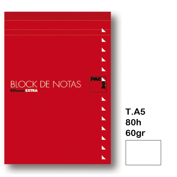 BLOCK NOTAS 80H 60GR CUARTO LISO