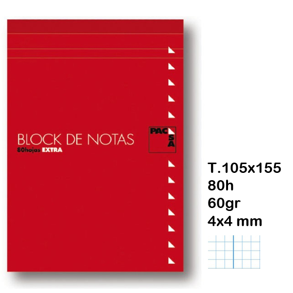 BLOCK NOTAS 80H. 60GR OCTAVO 4X4MM