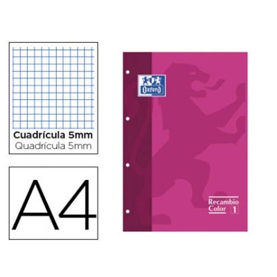 RECAMBIO OXFROD A4 80H 90GR 5X5 FUCSIA