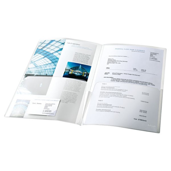 PAQ 5 DOSSIERS PLASTICO A4 CANGURO DOBL