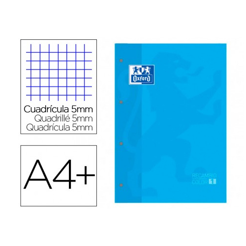 RECAMBIO OXFORD A4 80H 90GR 5X5 TURQUES