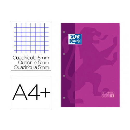 RECAMBIO OXFORD A4 80H 90GR 5X5 MORADO