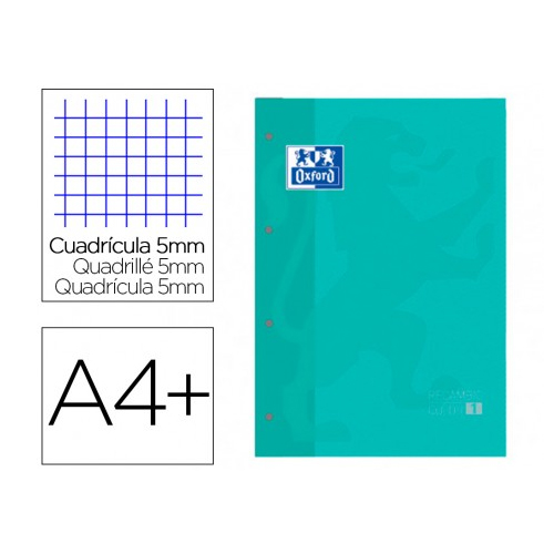 RECAMBIO OXFORD A4 80H 90GR 5X5 MENTA