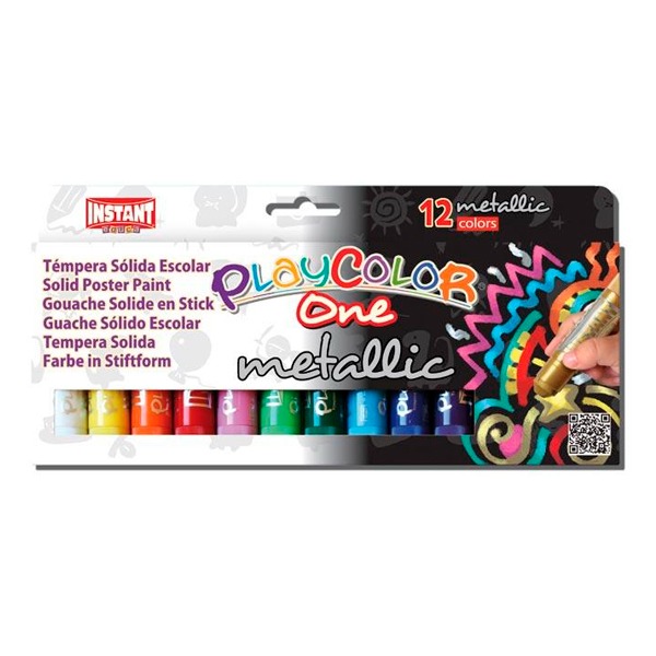 CAJA 12 TEMPERES PLAYCOLOR 10GR METALIZ