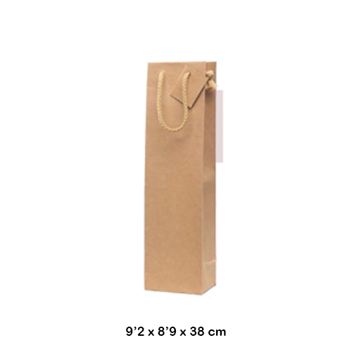 BOLSA CARTON KRAFT C/CORDON 1 BOTELLA
