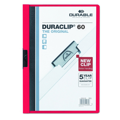 DURACLIP A4 60 HOJAS ROJO