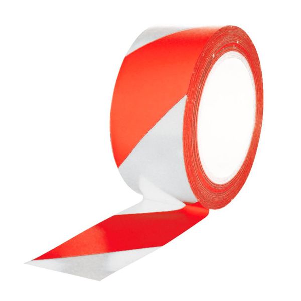 CINTA ADHESIVA PVC BLANC/ROJA 50MMX60M