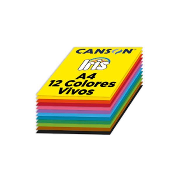 PAQ 120 CARTULINAS A4 185GR 12 COL VIVO