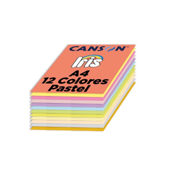 PAQ 120 CARTULINAS A4 185GR 12 COL PAST