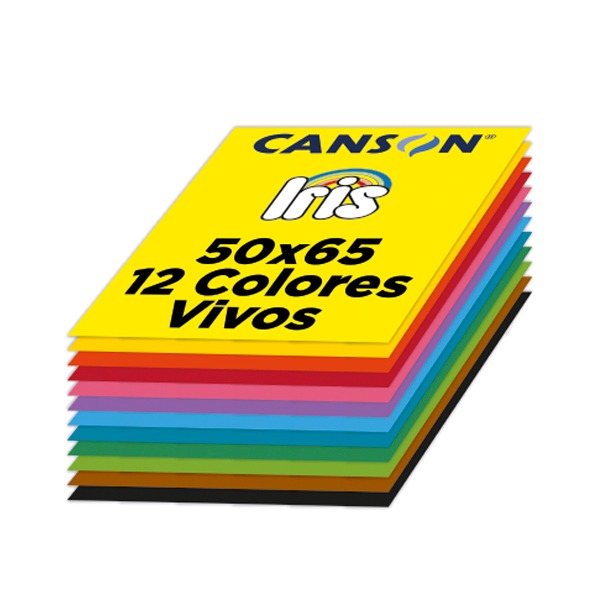 PAQ 120 CARTULINAS 50X65CM 12 COL VIVOS