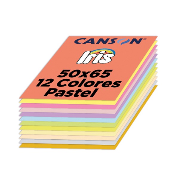 PAQ 120 CARTULINAS 50X65CM 12 COL PASTE