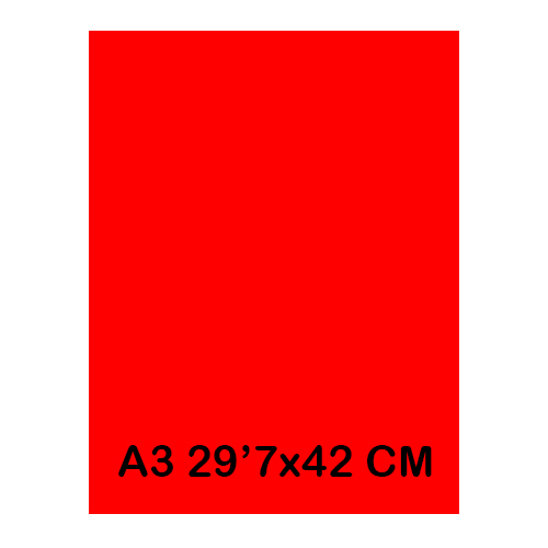 CARTOLINAS A3 FLUORESCENTES ROJA