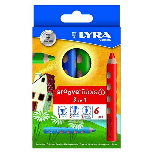 CAJA 6 COLORES MADERA TRIPLE ONE LYRA