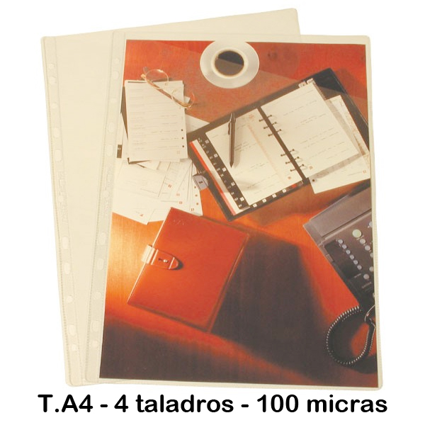 FUNDA A4 PVC CORTE DIAGONAL 4 TALADROS