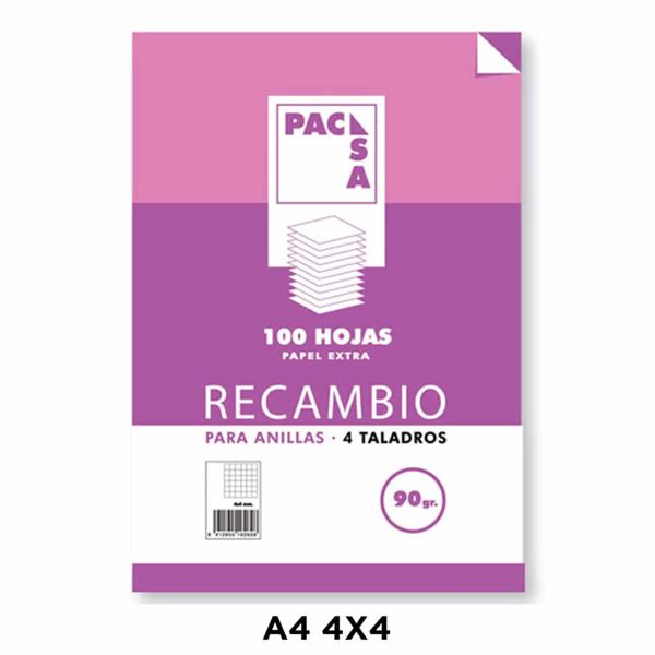 RECAMBIO T.A4 100H 90GR 4X4MM C/M 4 TAL