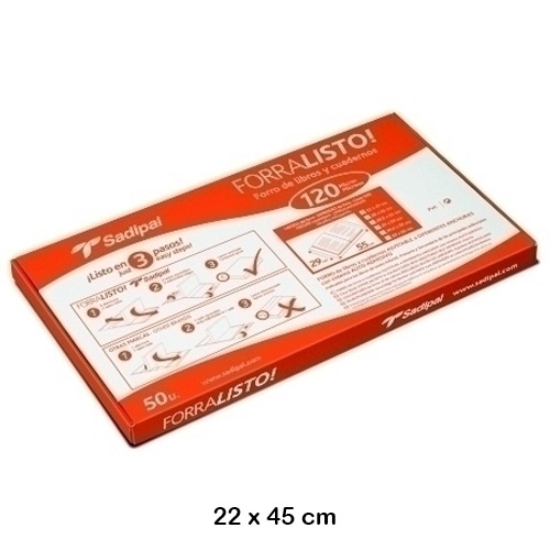 FUNDA PROTECTORA LIBROS 22X45CM PVC 120